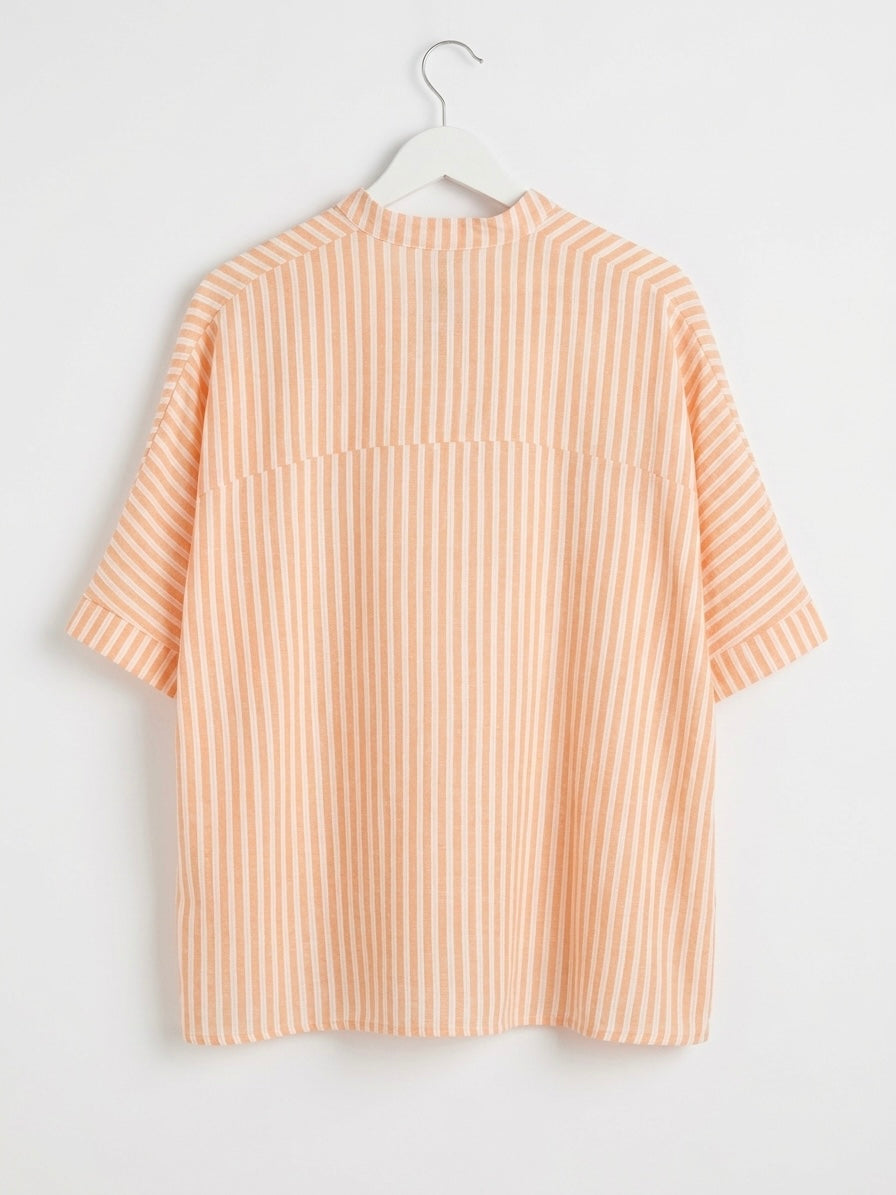 THE STRIPED RESORT SHIRT- APRICOT