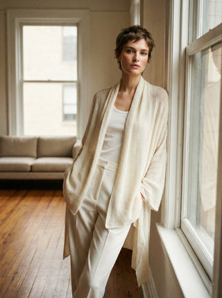 The Cream Herringbone Scarf