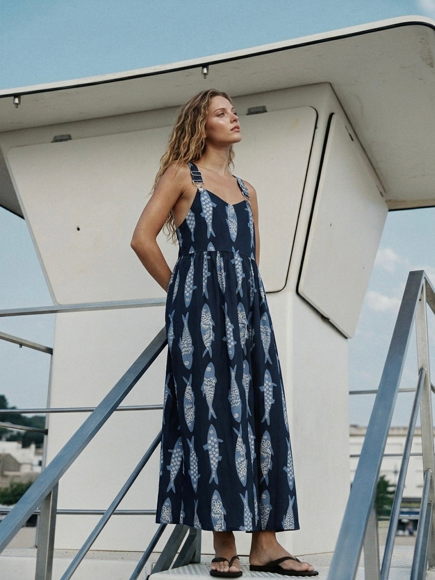 The Sardine Bay Pinafore Maxi Dress