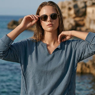 Relaxed-Fit Sweatshirt- Dusty Blue