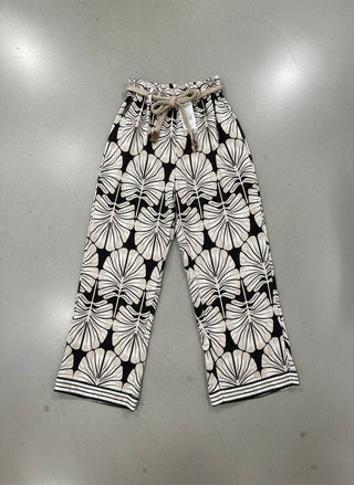 The Riviera Palm Wide-Leg Pant- Black