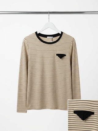 The Origami Pocket Long-Sleeve Tee- Cream