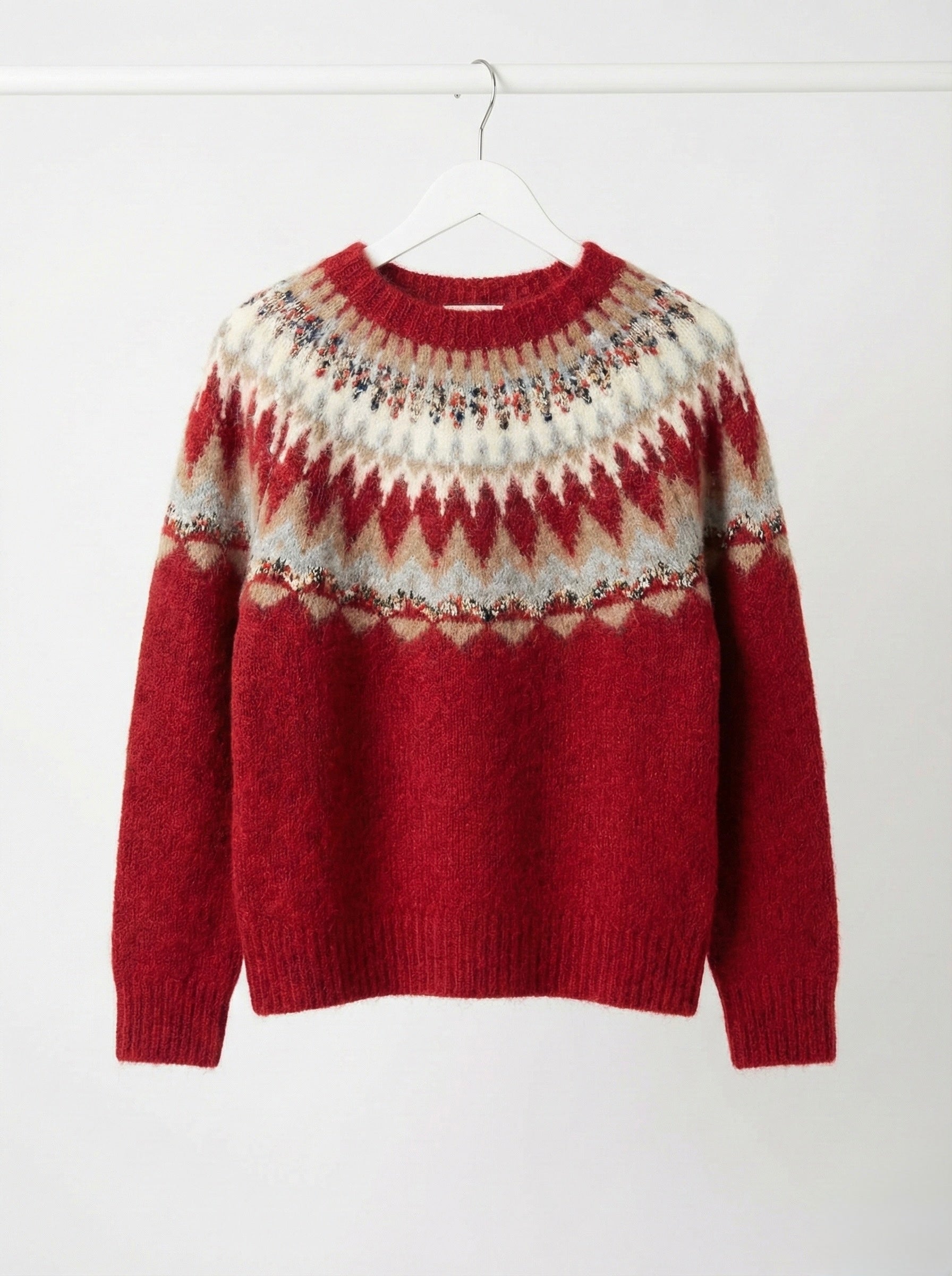The Red Nordic Fair Isle Sweater