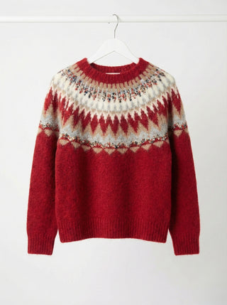 The Red Nordic Fair Isle Sweater