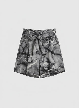 The Aria Marble Shorts- Black