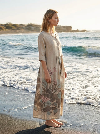 The Veridian Botanical Tunic- Sandstone
