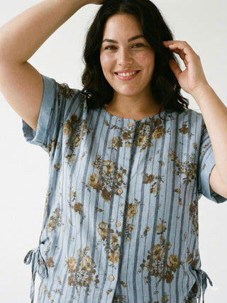L’ESTATE PRINTED TOP WITH TIES