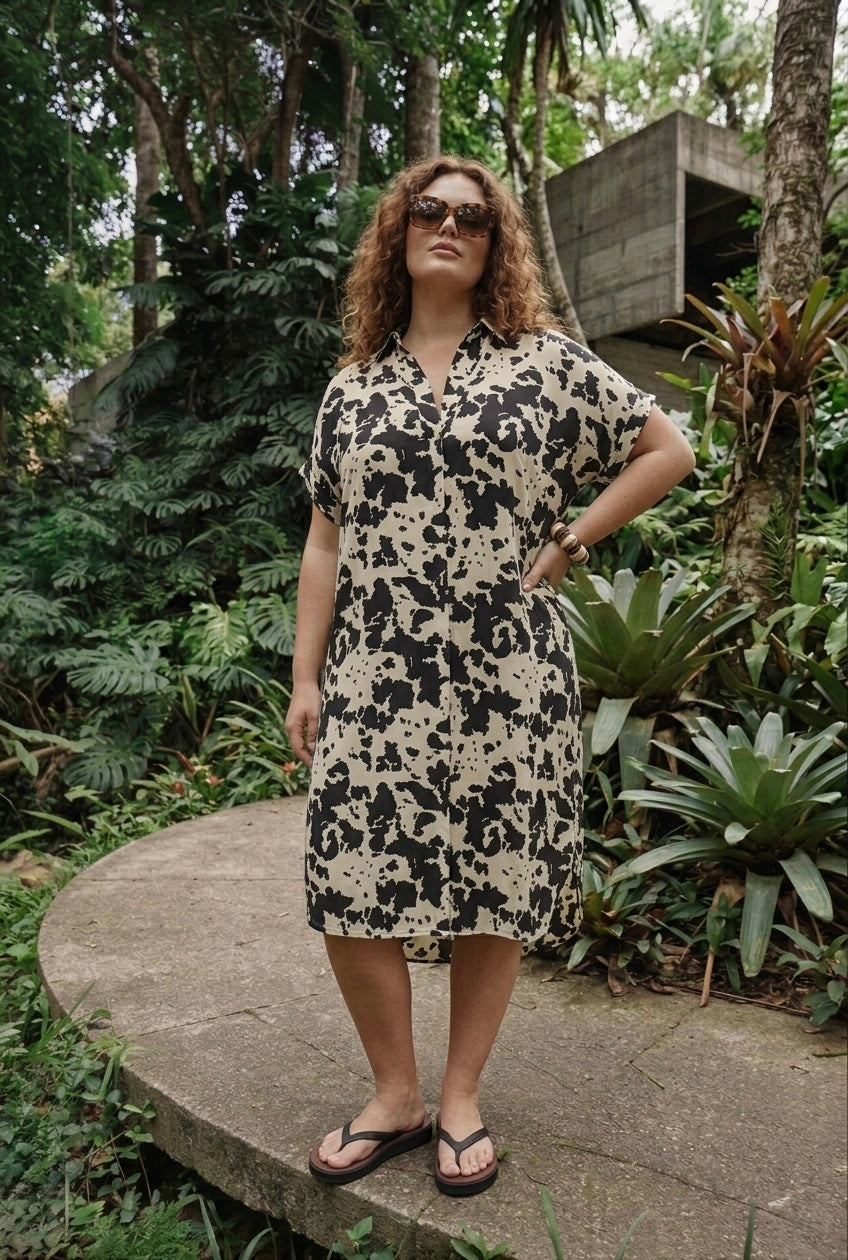 Savannah Mirage High-Low Shirt Dress