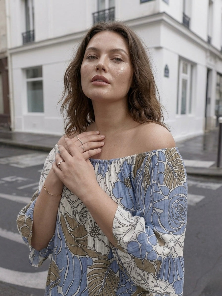 Elowen Floral Off-the-Shoulder Midi Dress