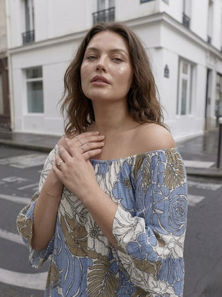 Elowen Floral Off-the-Shoulder Midi Dress