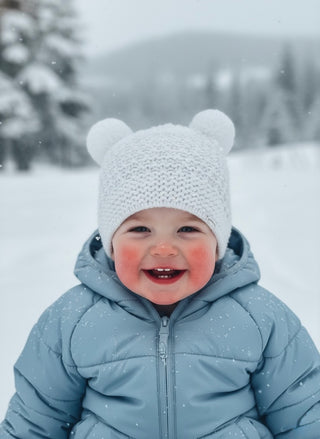 Millymook "Kylie" Baby Pom Pom Beanie (White)