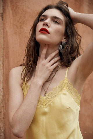 Soleil Lace-Trim Cami- Yellow