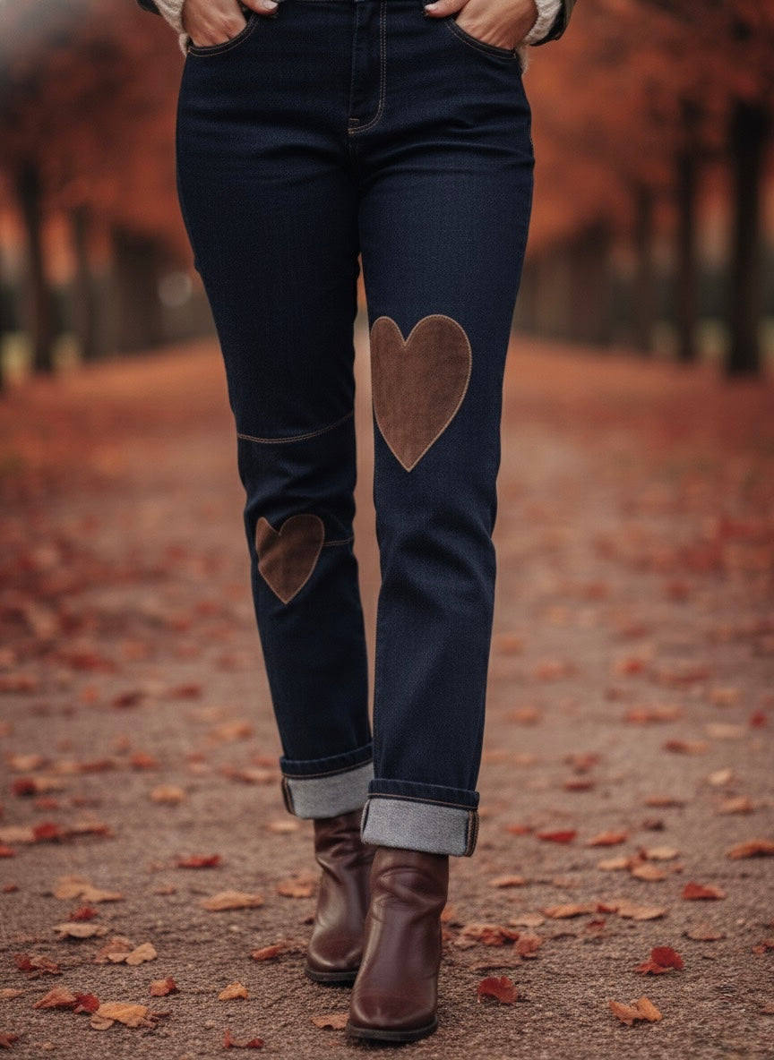 Cross-Your-Heart Straight Leg Denim