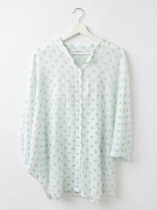 The Celeste Polka Dot Over shirt- Green