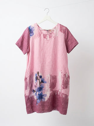 Isabella Italian Linen Art-Print Tunic- Antique Rose