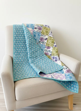 Heritage Botanical Twin Size Reversible Patchwork Quilt