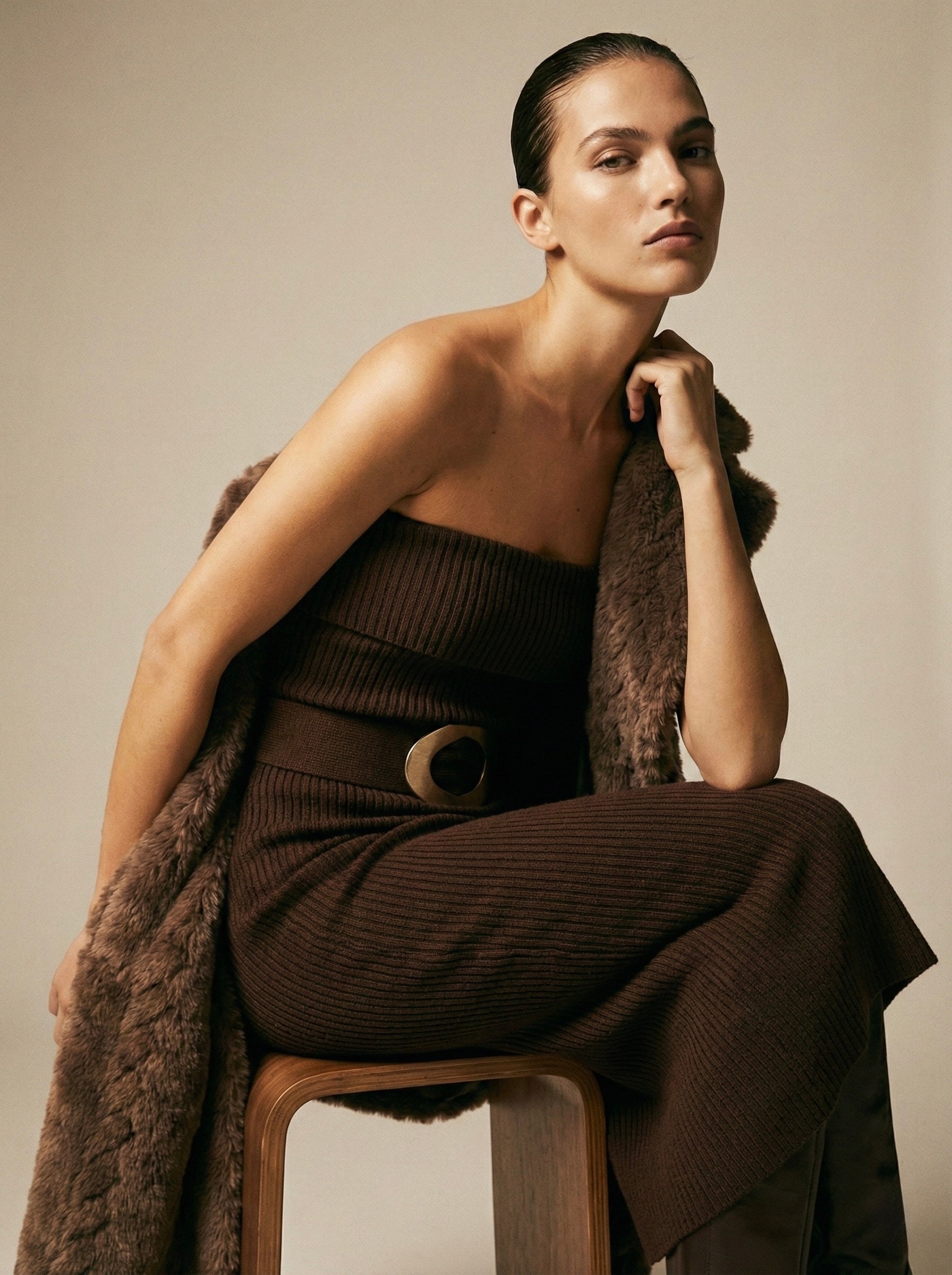 The Prato Cable-Texture Faux Fur Gilet