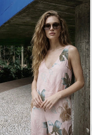 ROSA PALM LINEN JUMPSUIT