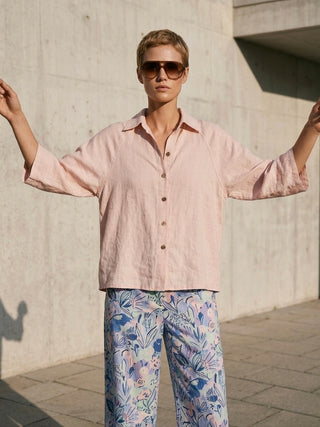 The Lucia Over-shirt- Petal Pink