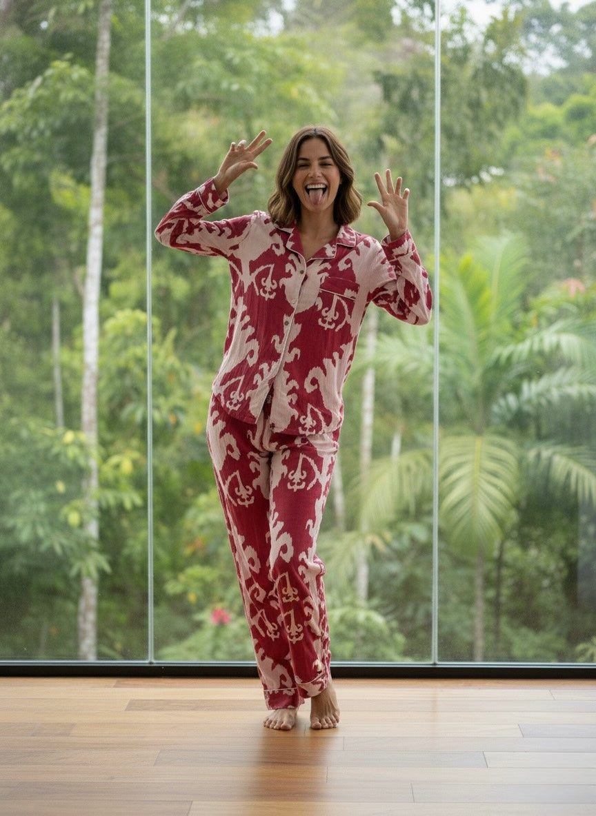 Rainforest Ikat Cotton Pajama Set