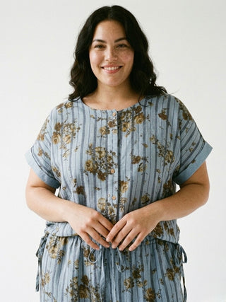 L’ESTATE PRINTED TOP WITH TIES