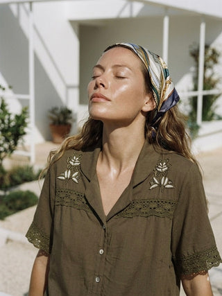 The Sage Embroidered Resort Shirt
