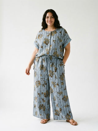 L’ESTATE PRINTED TOP WITH TIES