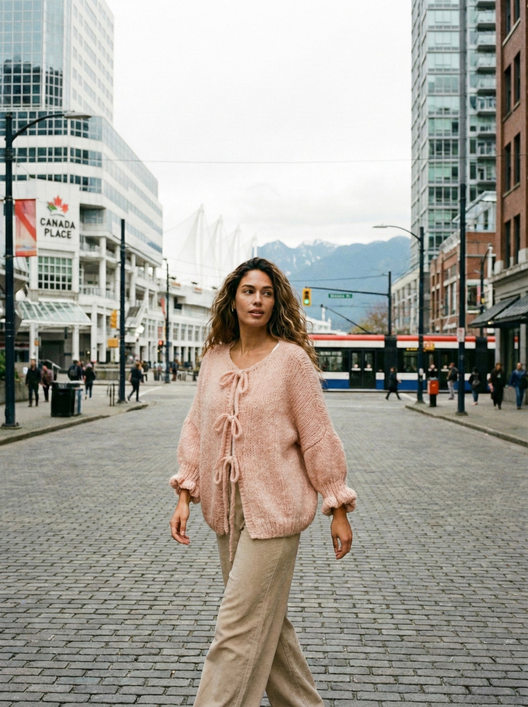The Coquette Tie-Front Cardigan-  
Dusty Rose