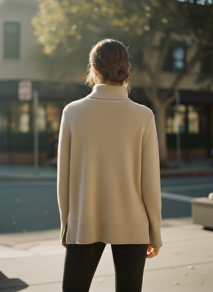 Elevated Essential: Oversized High-Low Turtleneck