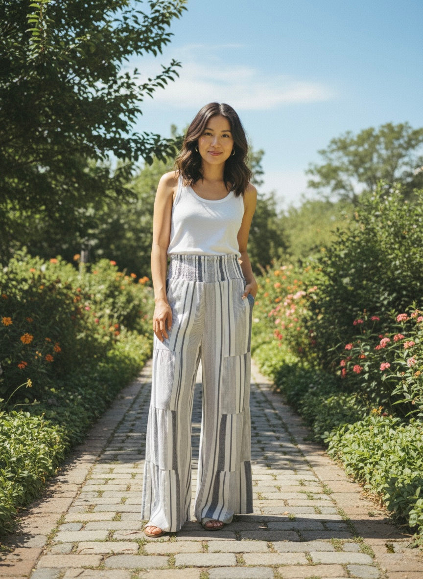 The Seaside Smocked Cotton Pants