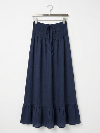 PREMIUM ITALIAN LINEN MIDXI DRESS- INK BLUE