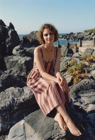 The Marina Striped Pinafore Dress