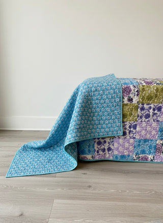 Heritage Botanical Twin Size Reversible Patchwork Quilt