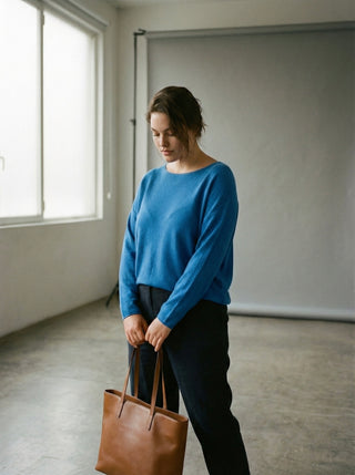 The Essential  Italian Batwing Sweater- Cobalt Blue