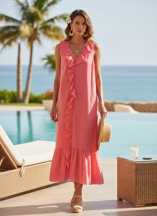 Seaside Ruffle Midi Dress