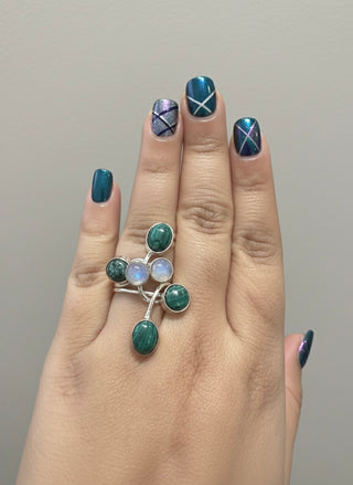 Celestial Malachite Vine Ring