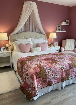 Rose Garden Handmade Patchwork Quilt- Queen