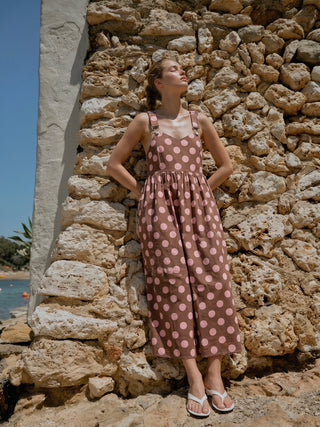 Retro Polka Dot Pinafore Dress
