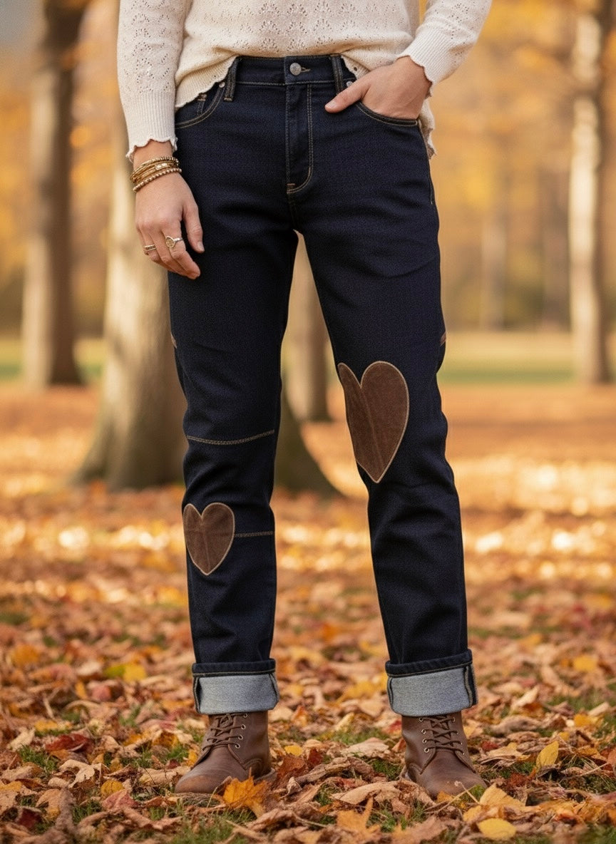 Cross-Your-Heart Straight Leg Denim