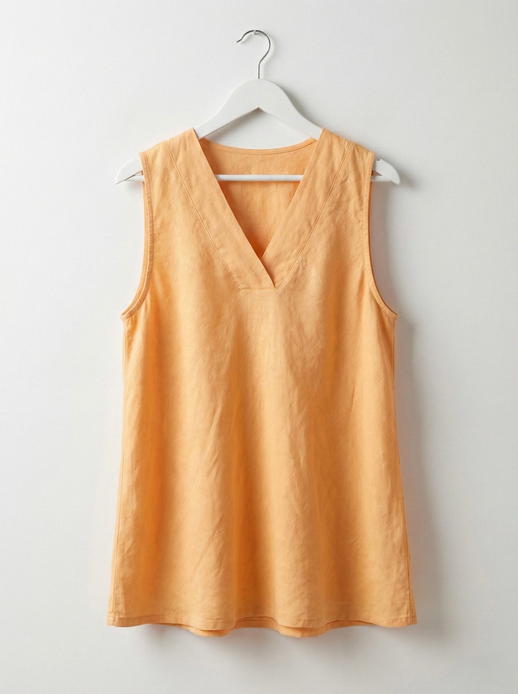 The Apricot Sun Linen V-Neck