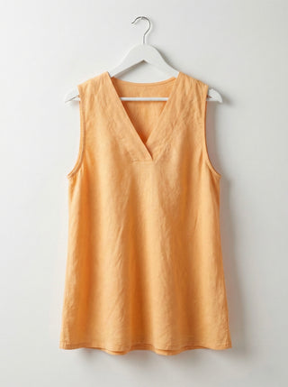 The Apricot Sun Linen V-Neck