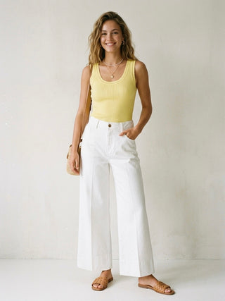 Palazzo Bianco Wide-Leg Trousers- White