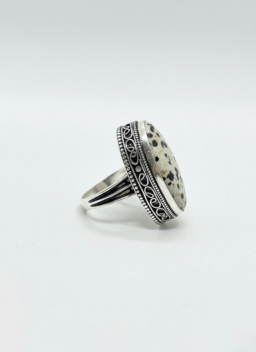 Midnight Speckle Statement Ring