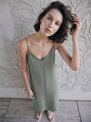 The Bellagio Organic Linen Slip Dress