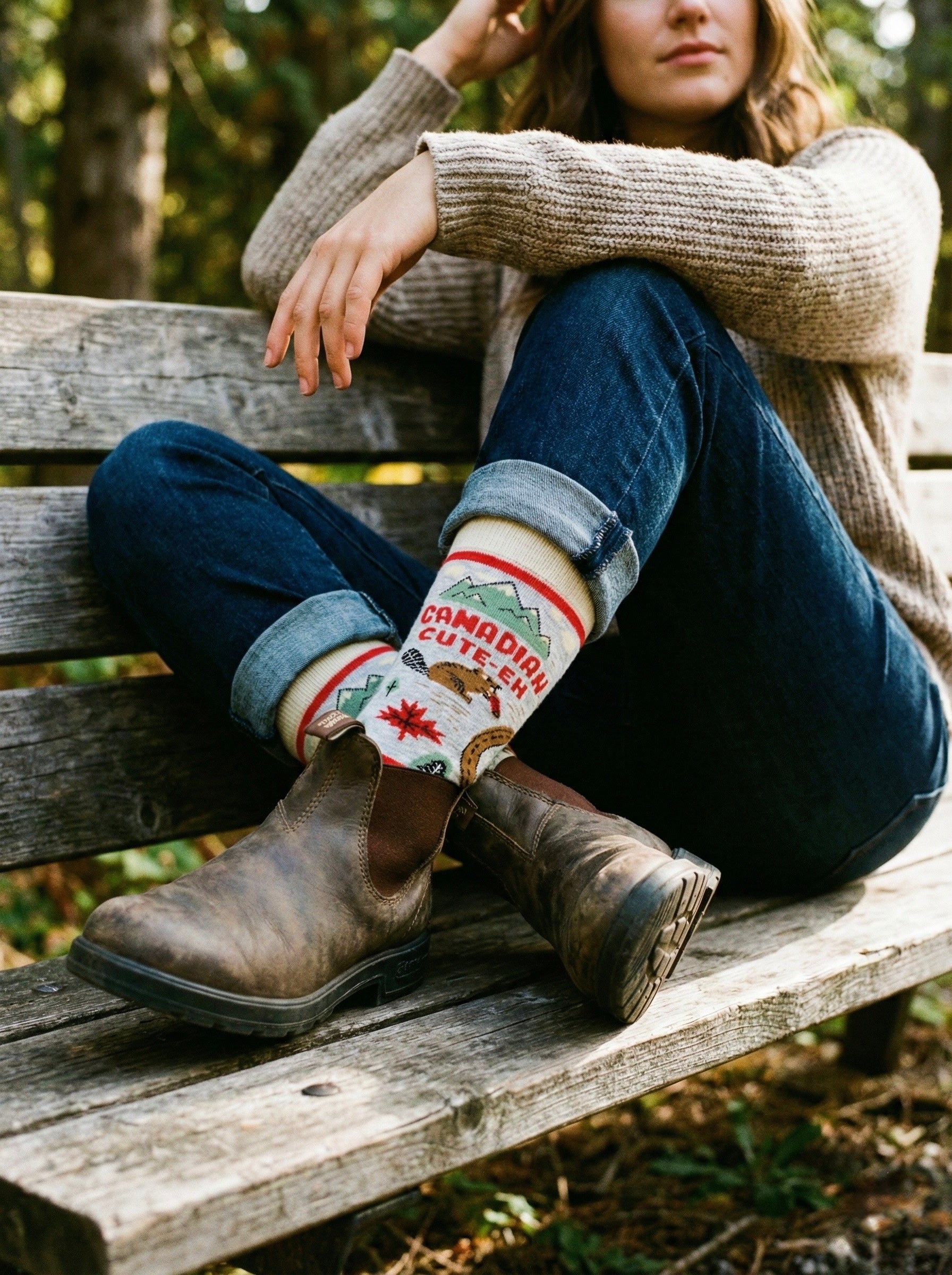 Canadian Cute-Eh Crew Socks by Uptown Sox