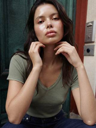 Essential V-Neck Tee - Sage