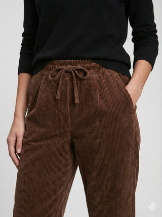 The Verona Velvet-Cord Jogger- Chocolate Brown