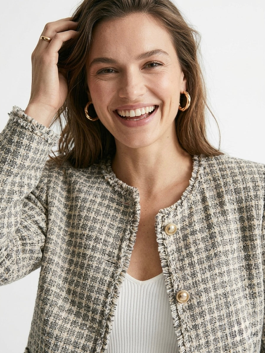 Aurelia Metallic Check Tweed Lady Jacket