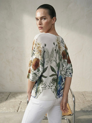 Draped Art Top- Wildflower Print