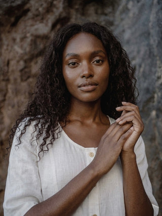 The Veridian Botanical Tunic-Alabaster